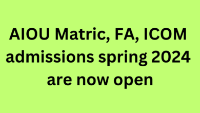 AIOU Matric FA ICOM admissions spring 2024 are now open